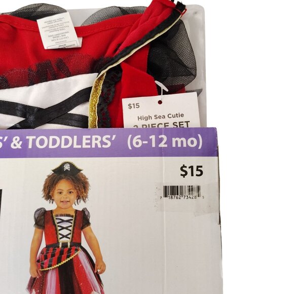 Infant Baby Girls 6 to 12 Mo High Sea Cutie Pirate Dress Halloween Costume - Picture 4 of 7